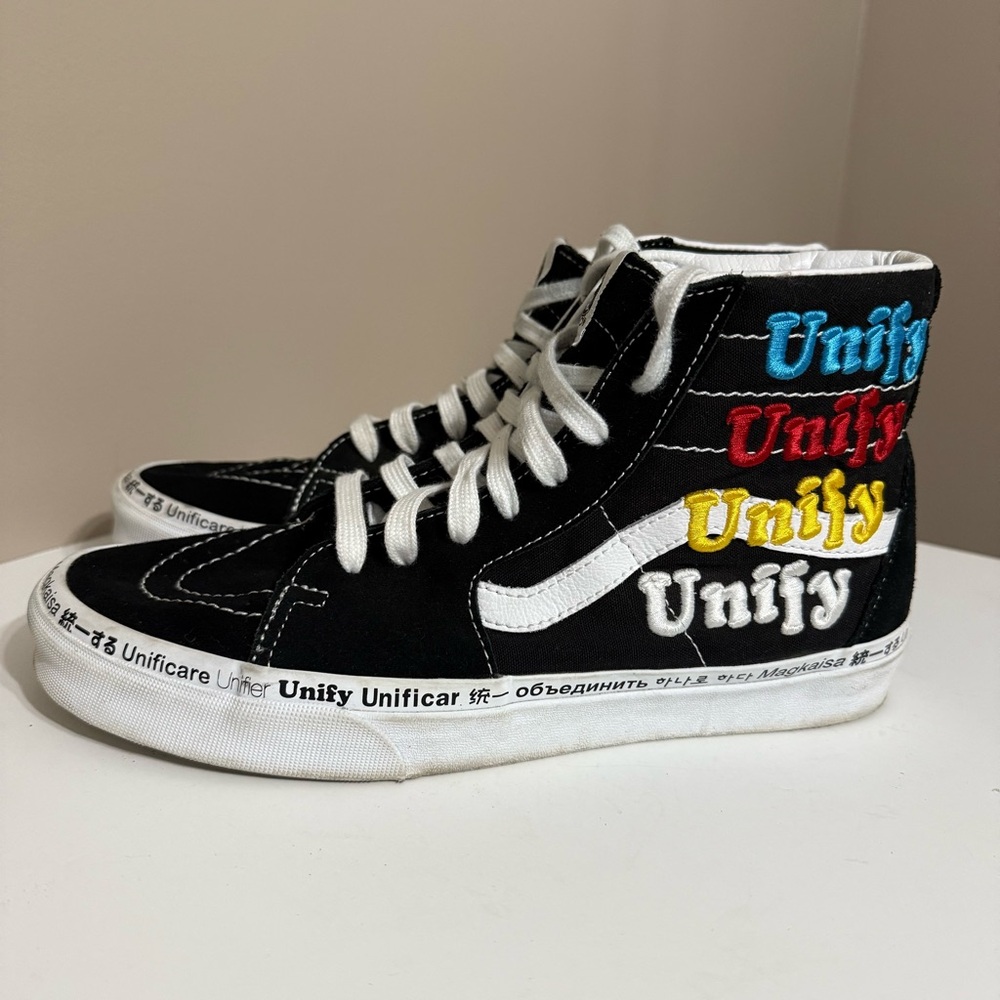 Vans SK8 Hi, Radical Positivity Unify Black Rainbow LGBTQ‎ Men’s 8.5/Women’s 10